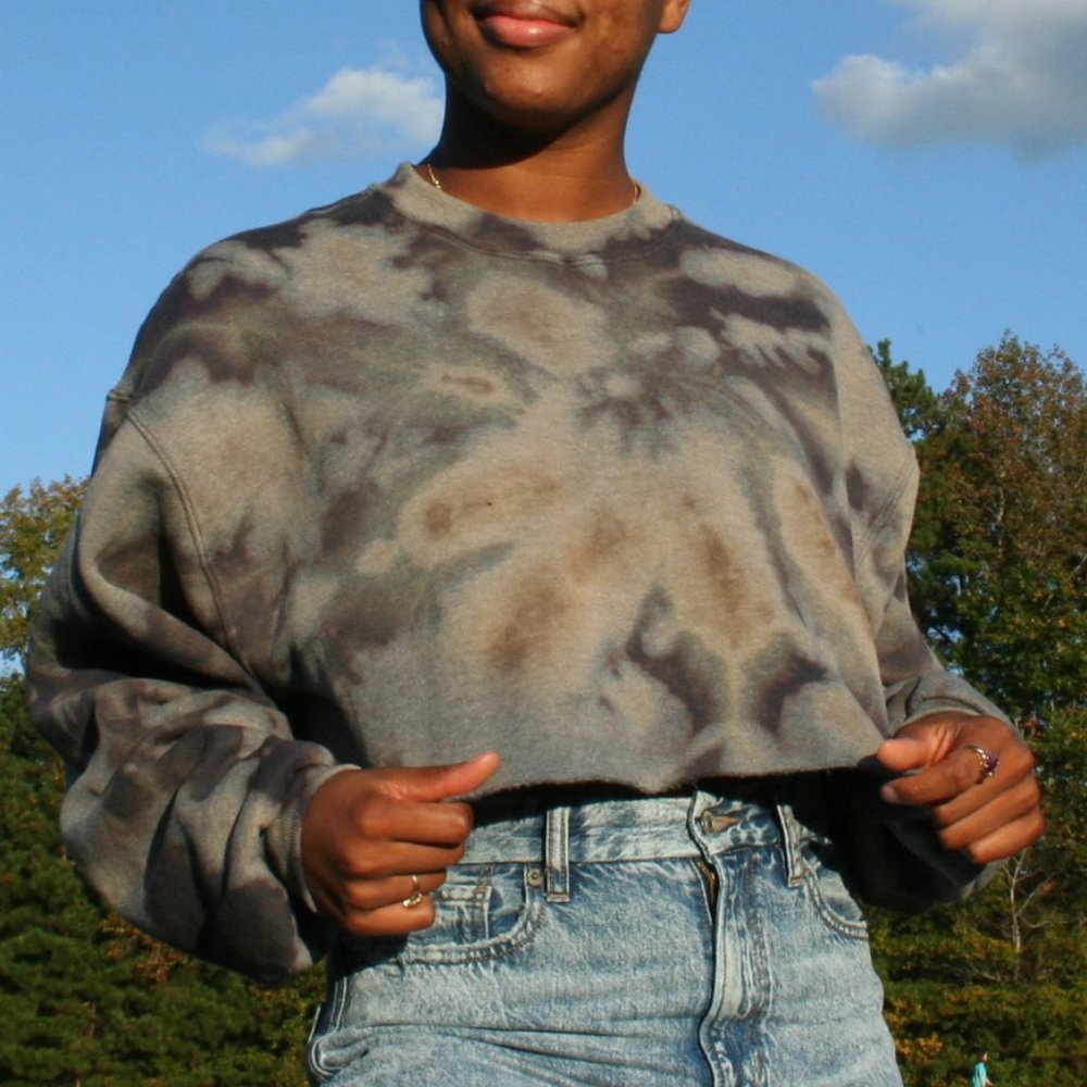 Retro Jerzee Cropped Tie Dye Sweat Shirt